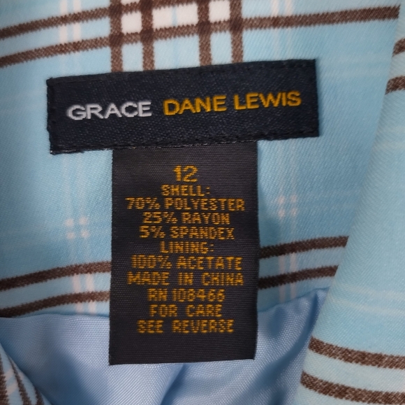grace dane lewis Women's Size 12 Suit Blazer Jacket Satin Lining Long Split - Picture 9 of 12
